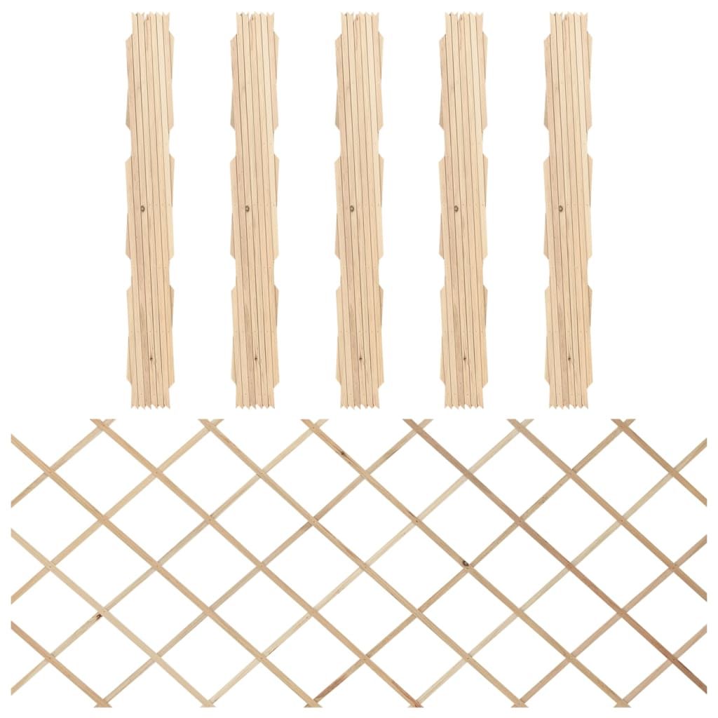 Trellis Fences 5 pcs Solid Firwood 180x80 cm