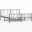 Metal Bed Frame with Headboard and Footboard Black 183x203 cm King Size