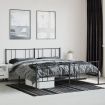 Metal Bed Frame with Headboard and Footboard Black 183x203 cm King Size