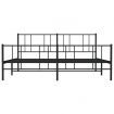 Metal Bed Frame with Headboard and Footboard Black 183x203 cm King Size