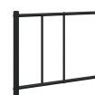 Metal Bed Frame with Headboard and Footboard Black 183x203 cm King Size