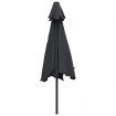 Outdoor Parasol with LED Lights and Steel Pole 300 cm Black