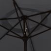 Outdoor Parasol with LED Lights and Steel Pole 300 cm Black