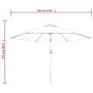 Outdoor Parasol with LED Lights and Steel Pole 300 cm Black