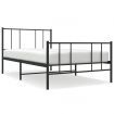 Metal Bed Frame with Headboard and Footboard Black 107x203 cm King Single Size