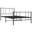 Metal Bed Frame with Headboard and Footboard Black 107x203 cm King Single Size