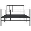 Metal Bed Frame with Headboard and Footboard Black 107x203 cm King Single Size