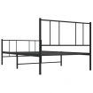 Metal Bed Frame with Headboard and Footboard Black 107x203 cm King Single Size