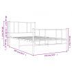 Metal Bed Frame with Headboard and Footboard Black 107x203 cm King Single Size