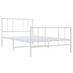 Metal Bed Frame with Headboard and Footboard White 107x203 cm King Single Size