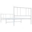 Metal Bed Frame with Headboard and Footboard White 107x203 cm King Single Size