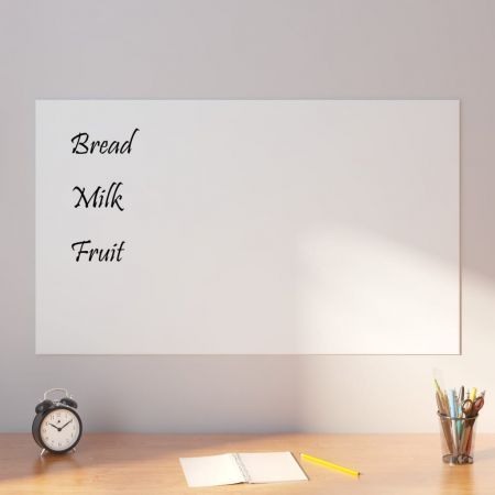 Wall-mounted Magnetic Board White 100x60 cm Tempered Glass