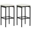 3 Piece Bar Set Poly Rattan Black
