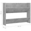 Wall Shoe Cabinet Concrete Grey 80x18x60 cm Engineered Wood