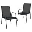 Garden Chairs 2 pcs Steel and Textilene Black