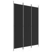 3-Panel Room Divider Black 150x220 cm Fabric