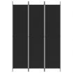 3-Panel Room Divider Black 150x220 cm Fabric