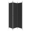 3-Panel Room Divider Black 150x220 cm Fabric