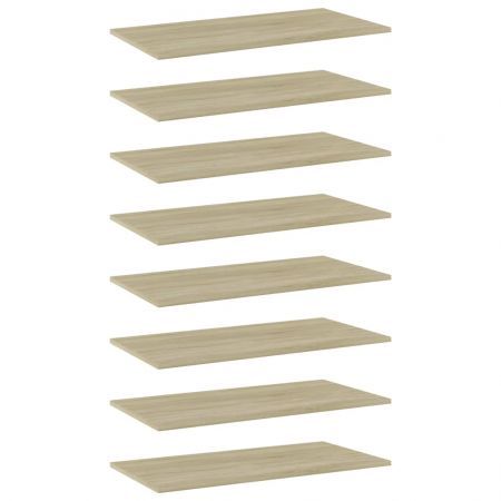 Bookshelf Boards 8 pcs Sonoma Oak 80x40x1.5 cm Engineered Wood