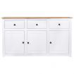 Sideboard White 135x40x80 cm Solid Pinewood Panama Range