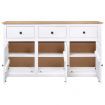 Sideboard White 135x40x80 cm Solid Pinewood Panama Range