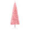 Slim Artificial Half Christmas Tree with Stand Pink 150 cm