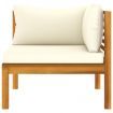 2-Seater Garden Sofa with Cream Cushions Solid Wood Acacia