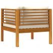 2-Seater Garden Sofa with Cream Cushions Solid Wood Acacia