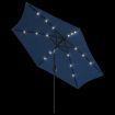 Outdoor Parasol with LED Lights and Steel Pole 300 cm Azure