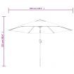 Outdoor Parasol with LED Lights and Steel Pole 300 cm Azure