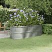 Garden Raised Bed Powder-Coated Steel 224x80x68 cm Silver