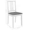 Dining Chairs with Cushions 4 pcs White Solid Wood