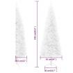 Slim Artificial Half Christmas Tree with Stand White 240 cm