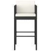 Bar Stools 2 pcs with Cushions Black Poly Rattan