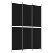 3-Panel Room Divider Black 150x220 cm Fabric