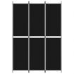 3-Panel Room Divider Black 150x220 cm Fabric