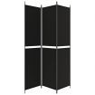 3-Panel Room Divider Black 150x220 cm Fabric