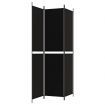 3-Panel Room Divider Black 150x220 cm Fabric