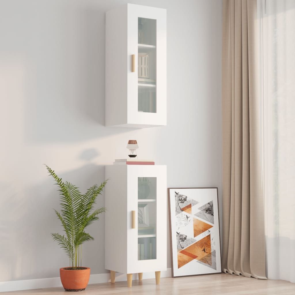 Hanging Wall Cabinet White 34.5x34x90 cm