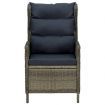 Reclining Garden Chair with Footstool Poly Rattan Brown