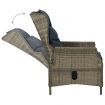 Reclining Garden Chair with Footstool Poly Rattan Brown