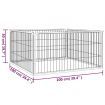 Dog Playpen 4 Panels Black 100x50 cm Powder-coated Steel