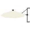 Wall-mounted Parasol with LEDs and Metal Pole 300 cm Sand