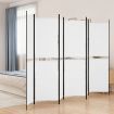 6-Panel Room Divider White 300x200 cm Fabric