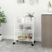 3-Tier Kitchen Trolley White 46x26x64 cm Iron