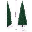 Slim Artificial Half Christmas Tree with Stand Green 240 cm