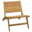 Garden Chair with Footrest Solid Wood Teak