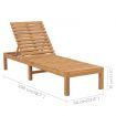 Sun Lounger Solid Wood Teak