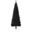 Slim Artificial Half Christmas Tree with Stand Black 150 cm