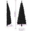 Slim Artificial Half Christmas Tree with Stand Black 150 cm